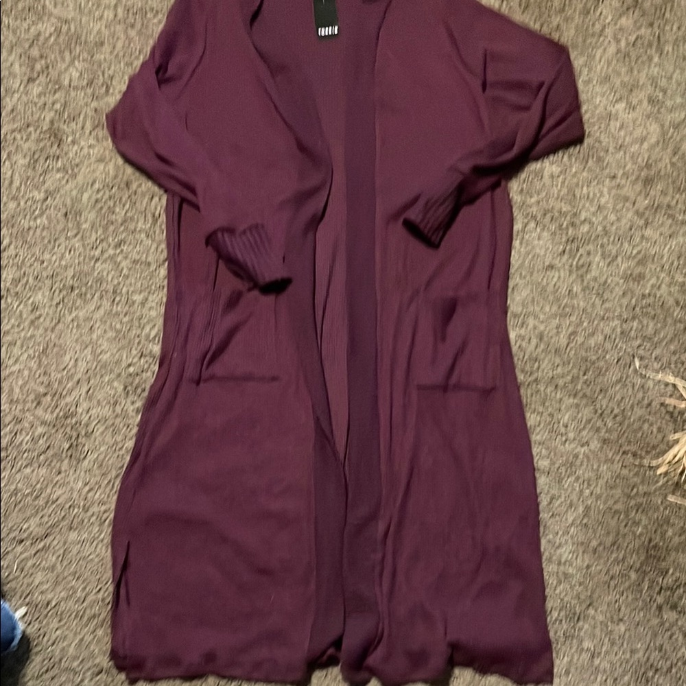 Torrid Women's Long Cardigan Sweater - Purple